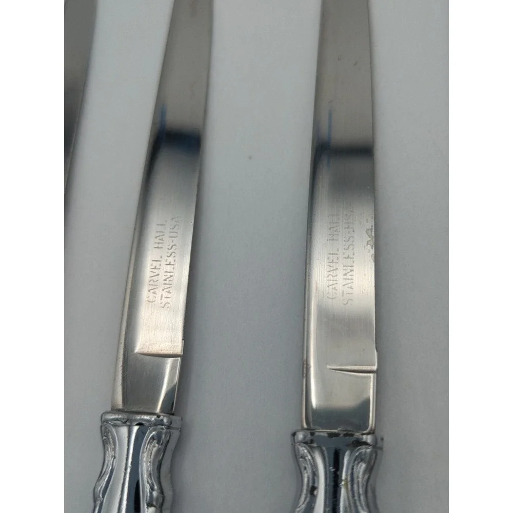 Carvel Hall Stainless Steel Steak Knives 6 Beautiful Ones & 1 Ugly‎ One Set Of 7